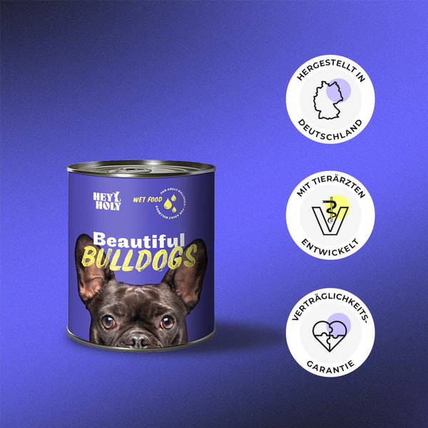 HEY HOLY Beautiful Bulldogs Nassfutter für Bulldoggen