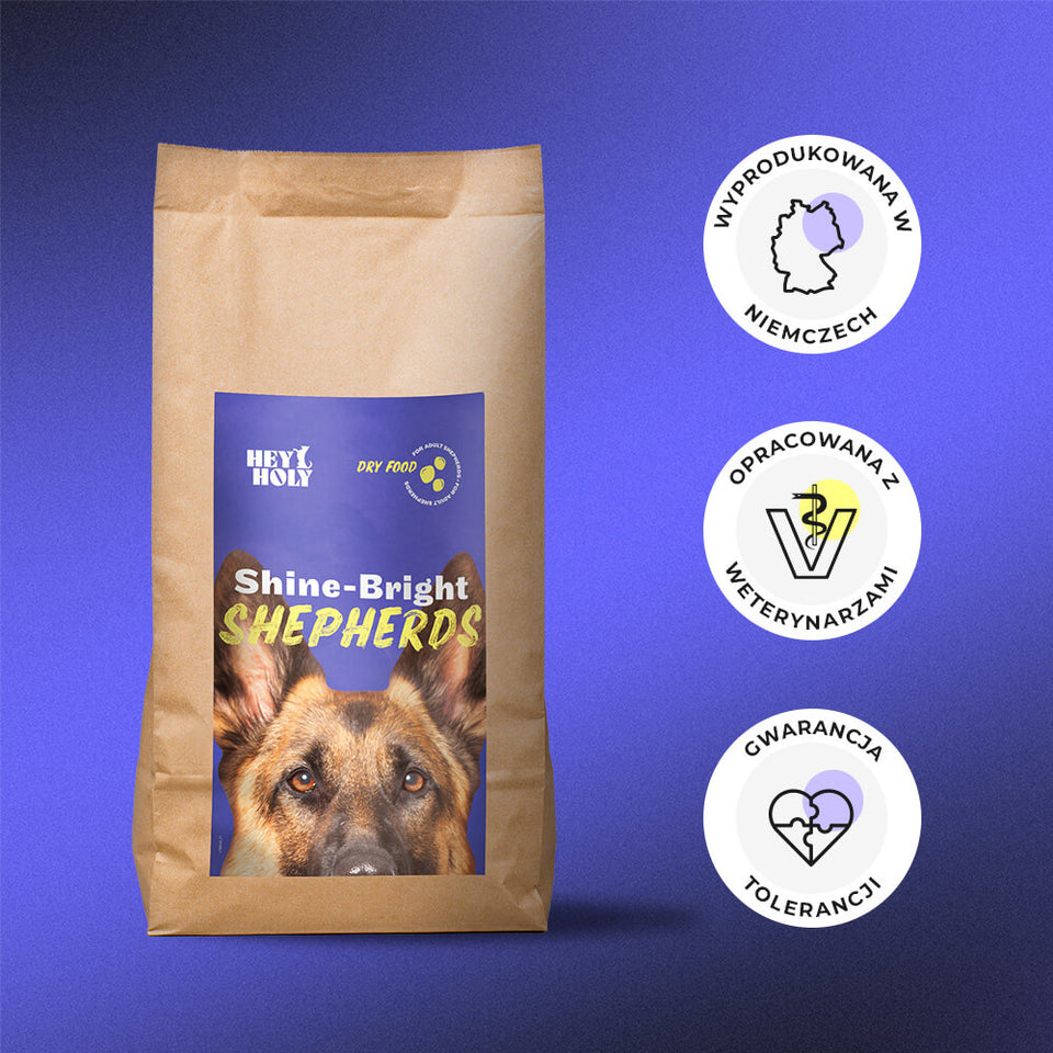 HEY HOLY Shine-Bright Shepherds Trockenfutter für Schäferhunde
