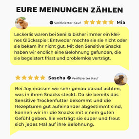 Vorteile der HEY HOLY Sensitive Snacks: natürliche Inhaltsstoffe, hypoallergen, von Tierärzten entwickelt, getreide- und zuckerfrei